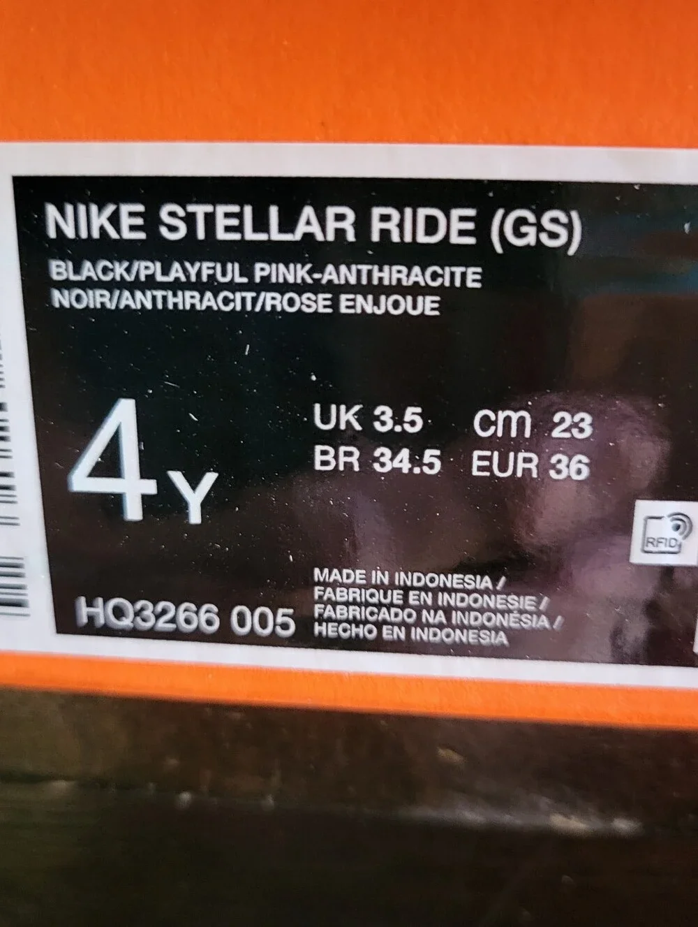 *NEW* Nike Stellar Ride Black Pink Running Shoes GS Youth Size 4 Women's Size 5